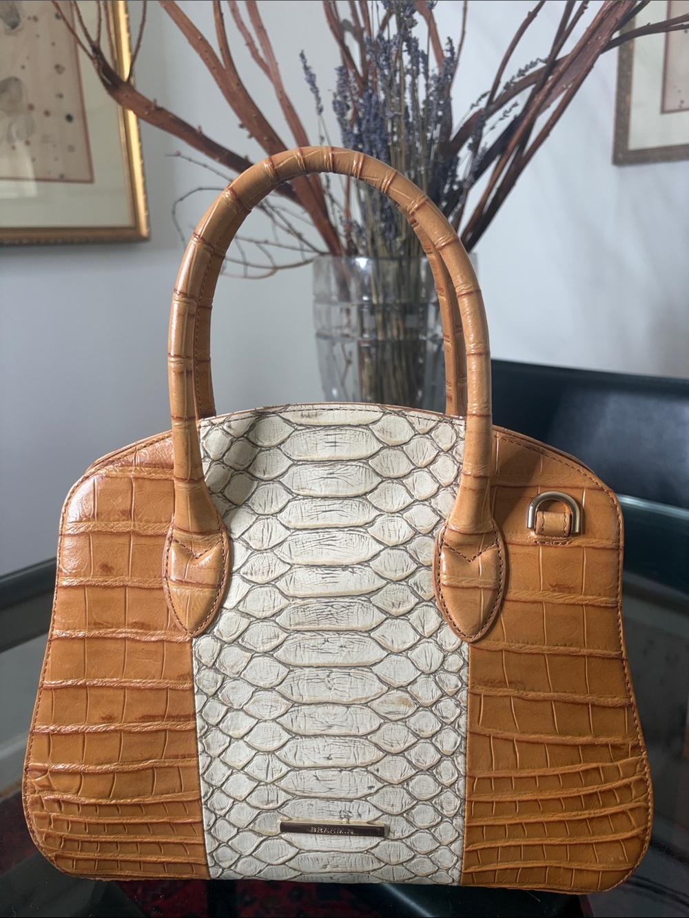 Brahmin handbag Rosetta Satchel – Multi Castalia Leather